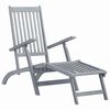vidaXL Chaise longue d'ext&eacute;rieur avec repose-pied D&eacute;lavage gris Acacia