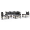 vidaXL Salon de jardin 6 pcs avec coussins anthracite r&eacute;sine tress&eacute;e
