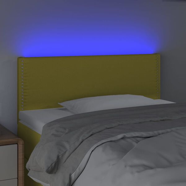 vidaXL T&ecirc;te de lit &agrave; LED Vert 100x5x78/88 cm Tissu