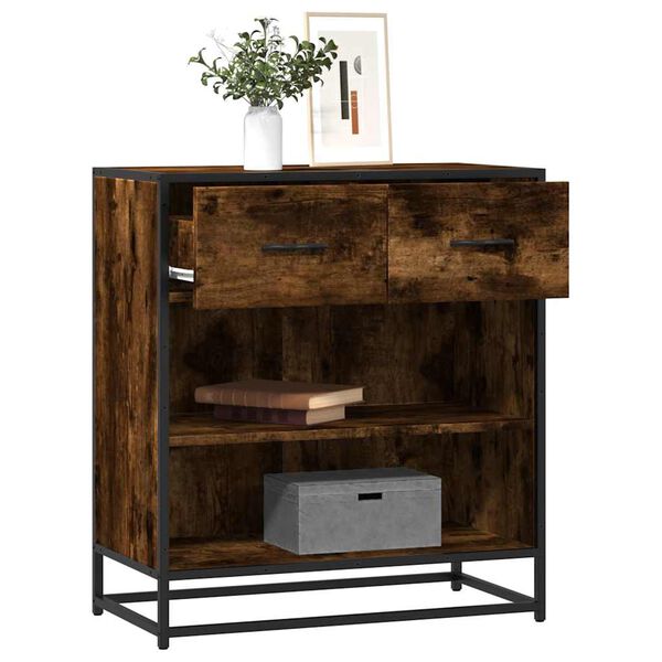 vidaXL Buffet ch&ecirc;ne fum&eacute; 68x35x76 cm bois d'ing&eacute;nierie