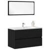 vidaXL Ensemble de mobilier de salle de bain 2 pcs Ch&ecirc;ne noir