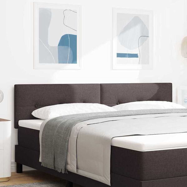 vidaXL T&ecirc;te de lit LED avec t&ecirc;te de lit Marron fonc&eacute; 180 cm Polyester