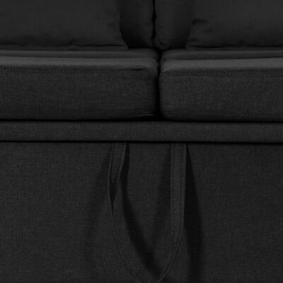 vidaXL Canapé-lit extensible à 4 places Tissu Noir