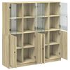 vidaXL Biblioth&egrave;que avec portes ch&ecirc;ne sonoma 136x37x142 cm