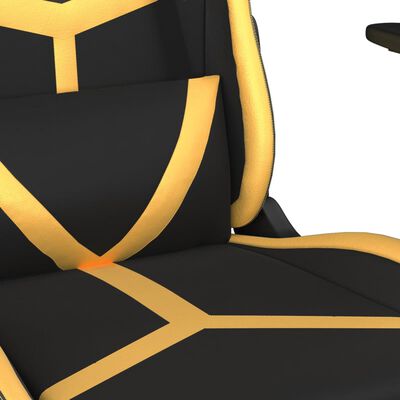 vidaXL Chaise de jeu de massage Noir et doré Similicuir