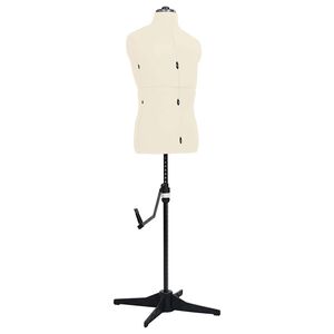 vidaXL Mannequin de couture ajustable pour homme Cr&egrave;me Taille 37-45