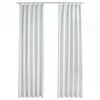 vidaXL Rideaux occultants avec crochets 2 pcs Blanc cass&eacute; 140x225 cm