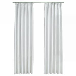 vidaXL Rideaux occultants avec crochets 2 pcs Blanc cass&eacute; 140x225 cm