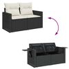 vidaXL Ensemble de canap&eacute; de jardin 11 pcs Noir et Cr&egrave;me polyrotin