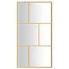 vidaXL Paroi de douche avec verre ESG transparent dor&eacute; 115x195 cm