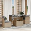 vidaXL Salon de jardin avec coussins 6 pcs beige r&eacute;sine tress&eacute;e