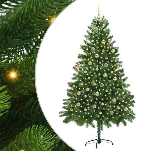 vidaXL Sapin de No&euml;l avec 300 LED avec support Vert 210 cm PE