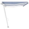 vidaXL Auvent manuel r&eacute;tractable avec LED 600x350 cm Bleu et blanc