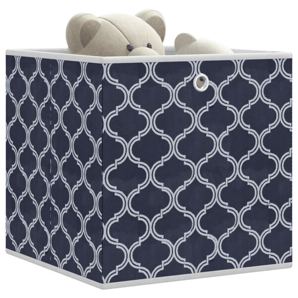 vidaXL Bo&icirc;tes de rangement pliables 4pcs bleu 32x32x32cm tissu intiss&eacute;