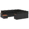 vidaXL Salon de jardin 11 pcs avec coussins noir r&eacute;sine tress&eacute;e