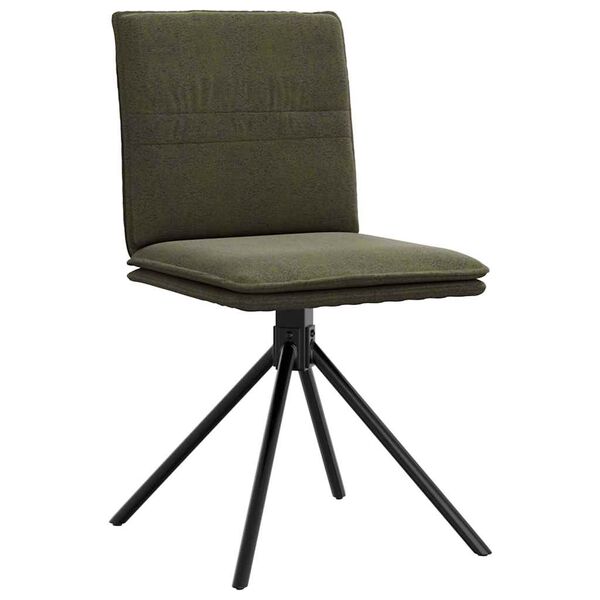 vidaXL Chaise à manger vert armée similicuir daim