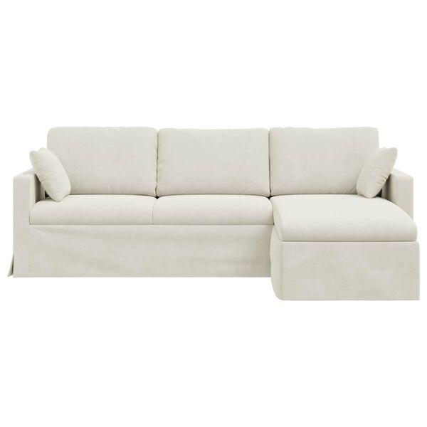 vidaXL Canap&eacute; Cr&egrave;me Dimensions globales: 228 x 134 x 80 cm (l x P x H)