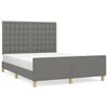 vidaXL Cadre de lit sans matelas gris fonc&eacute; 140x200 cm tissu
