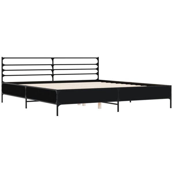 vidaXL Cadre de lit sans matelas noir 180x200 cm