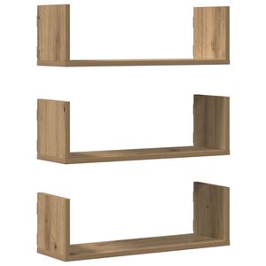 vidaXL &Eacute;tag&egrave;res murales 3 pcs ch&ecirc;ne artisanal bois d'ing&eacute;nierie