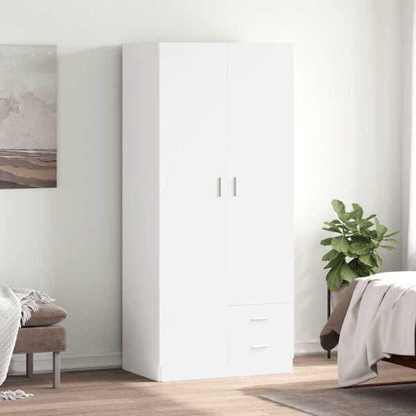 vidaXL Garde-robe Blanc 80x52x180 cm Bois d&rsquo;ing&eacute;nierie