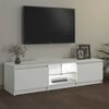 vidaXL Meuble TV avec lumi&egrave;res LED blanc 140x40x36 cm