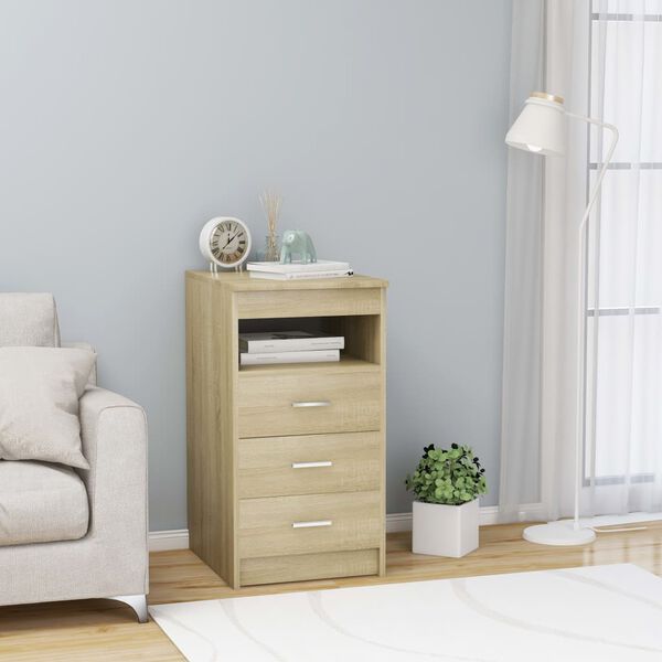 vidaXL Armoire &agrave; tiroirs Ch&ecirc;ne sonoma 40x50x76 cm Bois d'ing&eacute;nierie