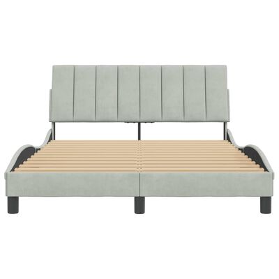 vidaXL Cadre de lit sans matelas gris clair 140x200 cm velours