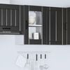 vidaXL Armoire murale de cuisine avec porte en verre Lucca noir