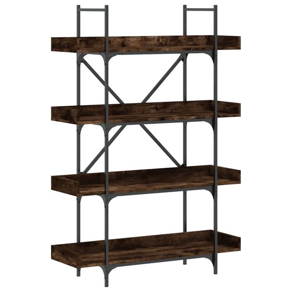vidaXL Biblioth&egrave;que &agrave; 4 niveaux ch&ecirc;ne fum&eacute; 100x33x145,5 cm