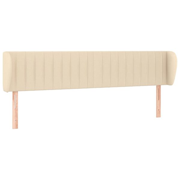 vidaXL T&ecirc;te de lit avec oreilles Cr&egrave;me 163x23x78/88 cm Tissu