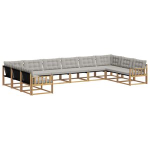 vidaXL Ensemble de canap&eacute;s d'ext&eacute;rieur 10 pcs Blanc et gris clair