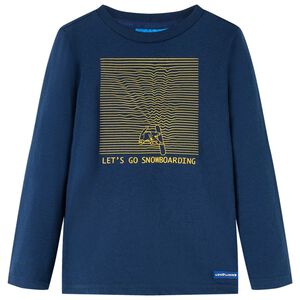 vidaXL T-shirt enfants manches longues bleu marine 92