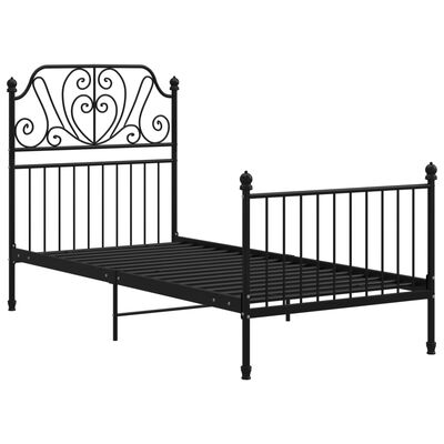 vidaXL Cadre de lit sans matelas noir métal 100x200 cm