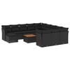 vidaXL Salon de jardin avec coussins 13 pcs noir r&eacute;sine tress&eacute;e