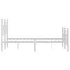 vidaXL Cadre de lit m&eacute;tal sans matelas et pied de lit blanc 140x200 cm