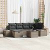vidaXL Ensemble de canap&eacute; de jardin avec coussin 7 pcs Gris polyrotin