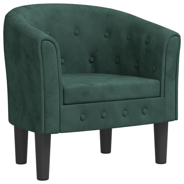 vidaXL Chaise cabriolet de massage vert fonc&eacute; velours