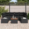 vidaXL Ensemble de canap&eacute; de jardin 7 pcs Noir