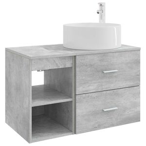 vidaXL Ensemble de mobilier de salle de bain 2 pcs Gris b&eacute;ton