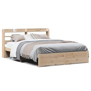 vidaXL Cadre de lit avec t&ecirc;te de lit sans matelas 140x200 cm