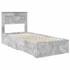 vidaXL Cadre de lit Gris b&eacute;ton 90 x 200 cm Bois d'ing&eacute;nierie