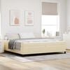 vidaXL Lit &agrave; ressorts avec matelas Cr&egrave;me 200 x 200 cm tissu