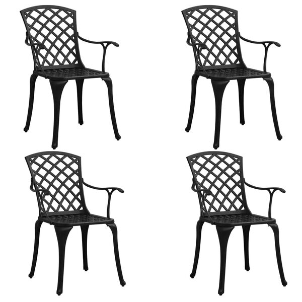 vidaXL Ensemble de bistro 5 pcs Aluminium coulé Noir