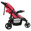 vidaXL Poussette b&eacute;b&eacute; &agrave; 3 roues Rouge et noir Acier