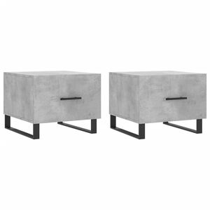 vidaXL Tables basses 2 pcs gris b&eacute;ton 50x50x40 cm bois d'ing&eacute;nierie