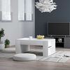 vidaXL Table basse blanc 100x60x42 cm bois d'ing&eacute;nierie