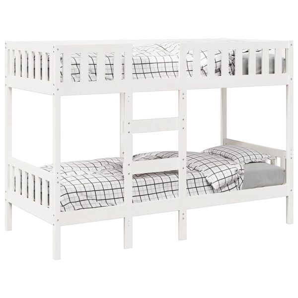 vidaXL Lit superpos&eacute; Blanc 90x190 cm Bois de pin massif