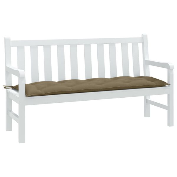 vidaXL Coussin de banc de jardin taupe mélangé 150x50x7 cm tissu