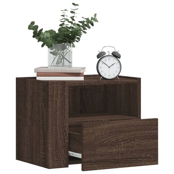 vidaXL Tables de chevet murales 2 pcs ch&ecirc;ne marron 45x30x35 cm